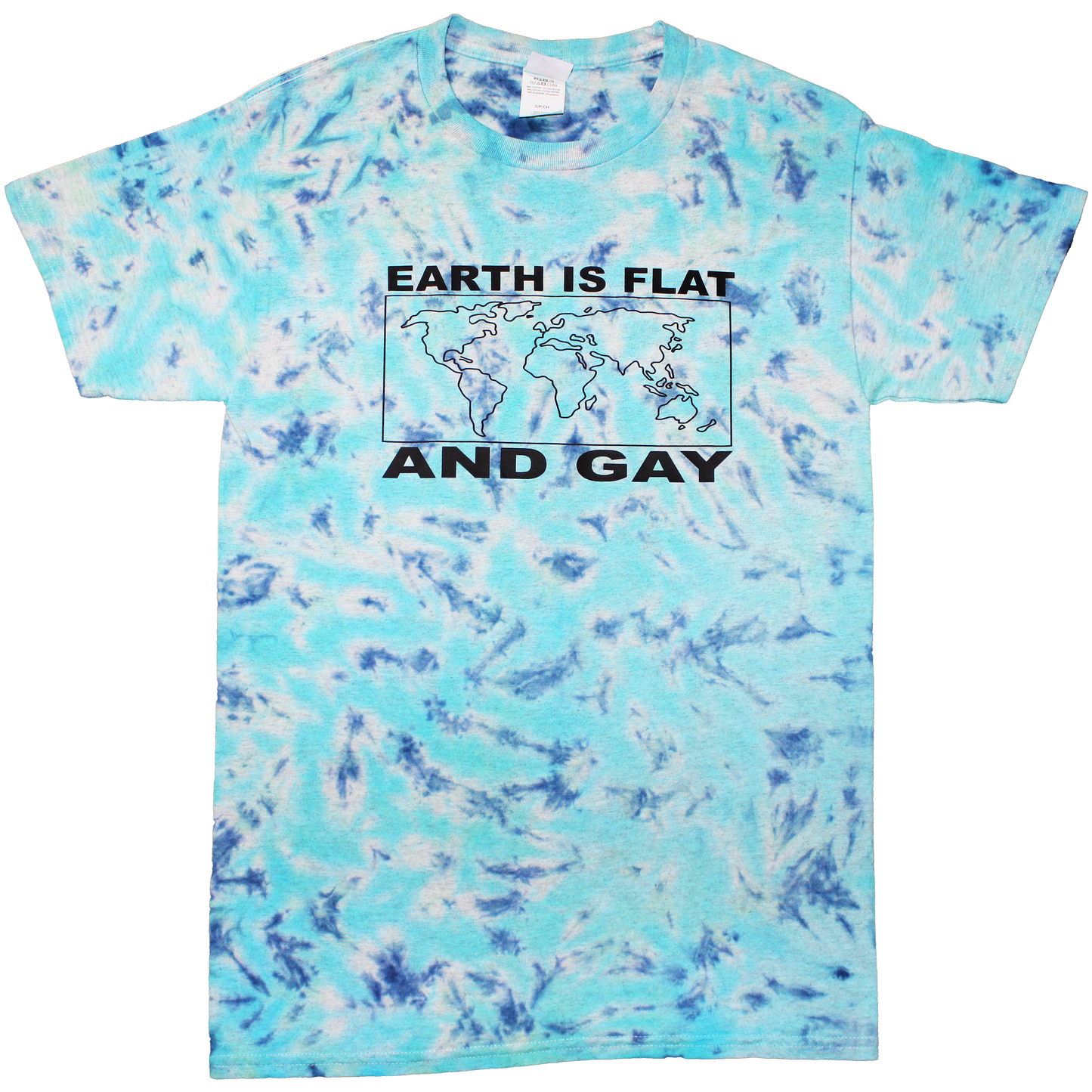 EARTH IS FLAT AND GAY (BLUE)
