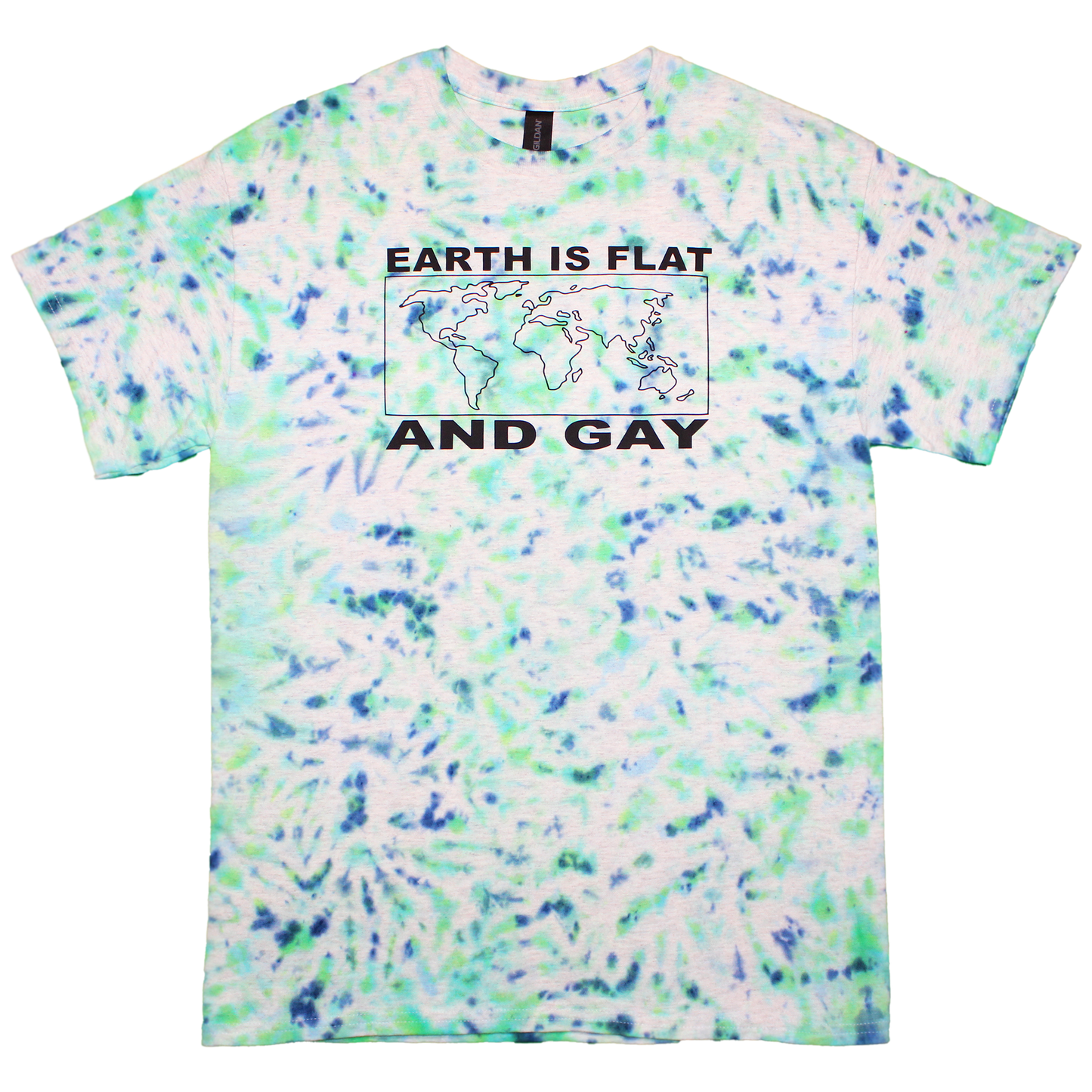 EARTH IS FLAT AND GAY (GREEN)