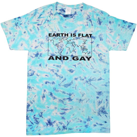 EARTH IS FLAT AND GAY (BLUE)